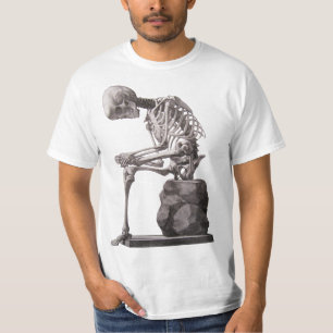 Menselijke skelet Sitting Anatomie Art T-shirt