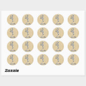 Menselijke skeletanatomie in gebeden ronde sticker (Vel)