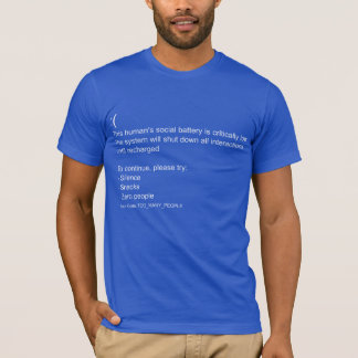 Menselijke Sociale Batterij Kritisch Lage Grappige T-shirt