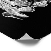 Menselijke spieranatomie in zwart-wit afdrukken poster (Hoek)