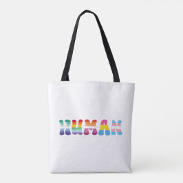 Menselijke trots regenboog kleuren gay trans pan l tote bag
