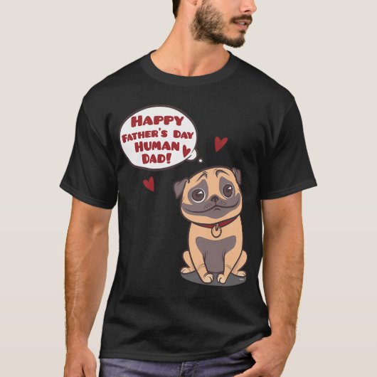 Menselijke Vader Pug T-shirt (Voorkant)