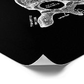 Menselijke vertebrae-anatomie in zwart-wit afdrukk poster (Hoek)