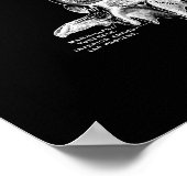 Menselijke vertebrae-anatomie in zwart-wit afdrukk poster (Hoek)