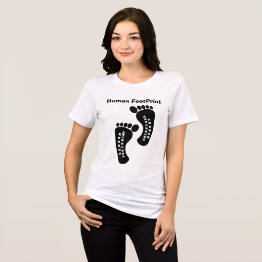 Menselijke voetafdruk Tri-Blend shirt (Voorkant volledig)