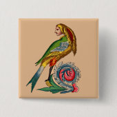 menselijke vogel vierkante button 5,1 cm (Voorkant)