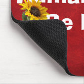 Menselijke vriendelijke prijsopgave met zonnebloem muismat (Hoek)