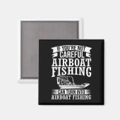 Mensen airboot kapitein boot ruiter airbooten boot magneet (Voorkant / Achterkant)