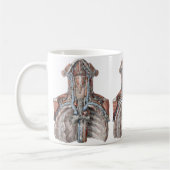 Mensen anatomie keel, nek, borst, ribben uit het v koffiemok (Links)