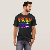 Mensen Bachelor Party Gay Pride Bruidegom Team bes T-shirt (Voorkant volledig)