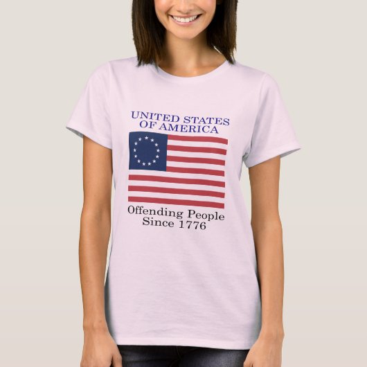 Mensen beledigen sinds 1776 t-shirt (Voorkant)