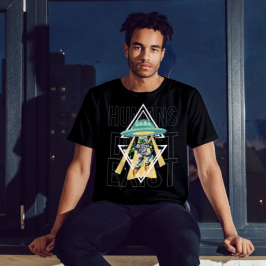 Mensen bestaan niet Alien Funny quote Graphic T-shirt