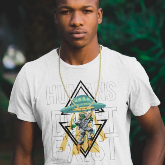 Mensen bestaan niet grappig Geek Ufo Alien Graphic T-shirt