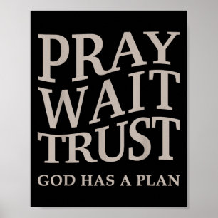 Mensen bidden wachten vertrouwen God heeft een pla Poster
