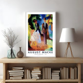 Mensen bij een Blauw Meer 1913 door August Macke P Poster