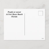 Mensen bij zonsondergang Fort Myers Beach Feestdagenkaart (Achterkant)