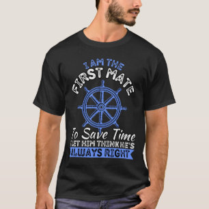 Mensen boot eigenaar ik ben de eerste stuurman pon t-shirt