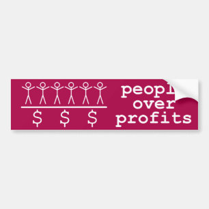 Mensen boven de winst bumpersticker