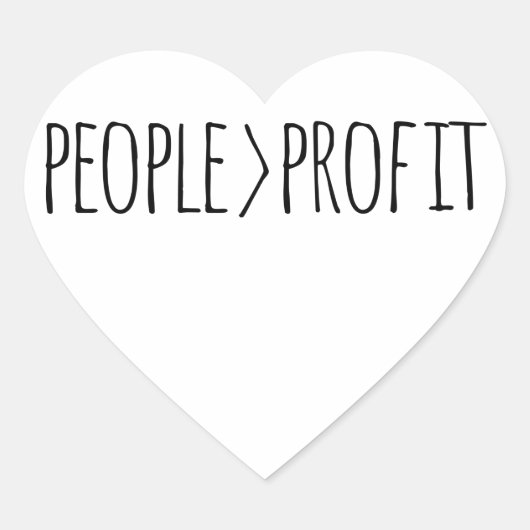 Mensen Boven Winst Hart Sticker (Voorkant)