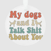 Mensen brengen hun honden mee en je praat over de ornament (achterkant)