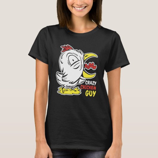 Mensen Crazy Kip Kerel Kippen T-shirt (Voorkant)