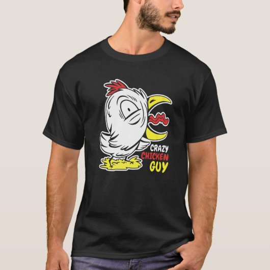 Mensen Crazy Kip Kerel Kippen T-shirt (Voorkant)