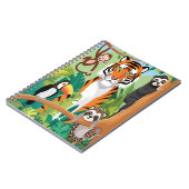 Mensen Cute Dieren Jungle Tijger Aap Vogel Notitieboek (Linkerzijde)