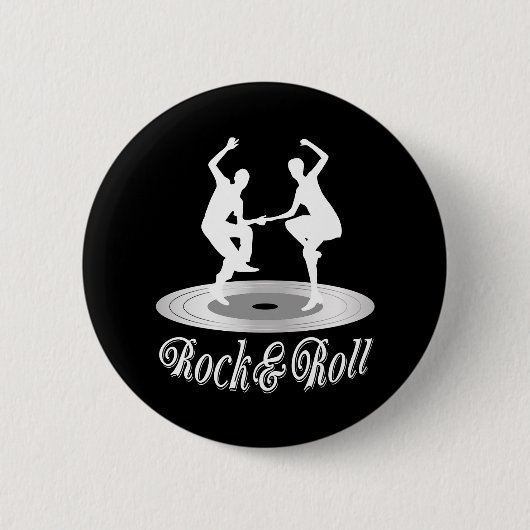 Mensen dansen rock en roll ronde button 5,7 cm (Voorkant)