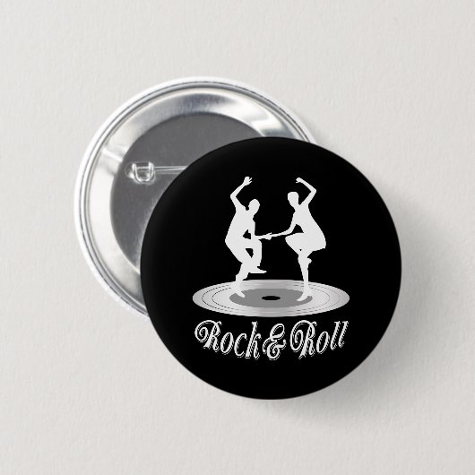 Mensen dansen rock en roll ronde button 5,7 cm (Voorkant /achterkant)