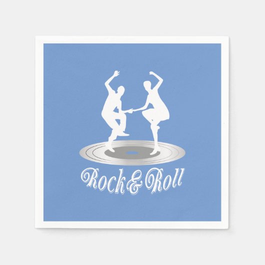 Mensen dansen rock en roll servet (Voorkant)