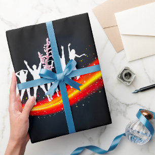 Mensen dansen silhouetten inpakpapier