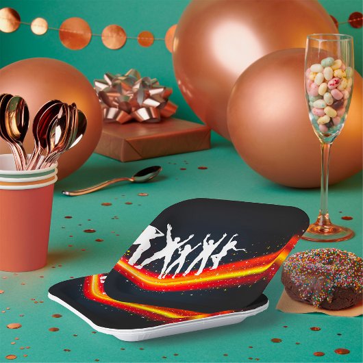 Mensen dansen silhouetten papieren Borden Bordje