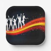 Mensen dansen silhouetten papieren Borden Bordje (Voorkant)