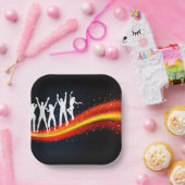 Mensen dansen silhouetten papieren Borden Papieren Bordje (Feest)