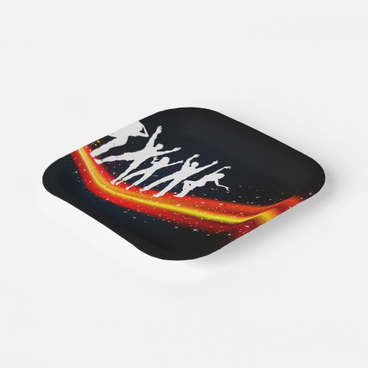 Mensen dansen silhouetten papieren Borden Papieren Bordje (Gebogen)