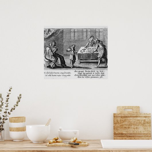 Mensen die backgammon spelen poster (Keuken)