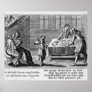 Mensen die backgammon spelen poster