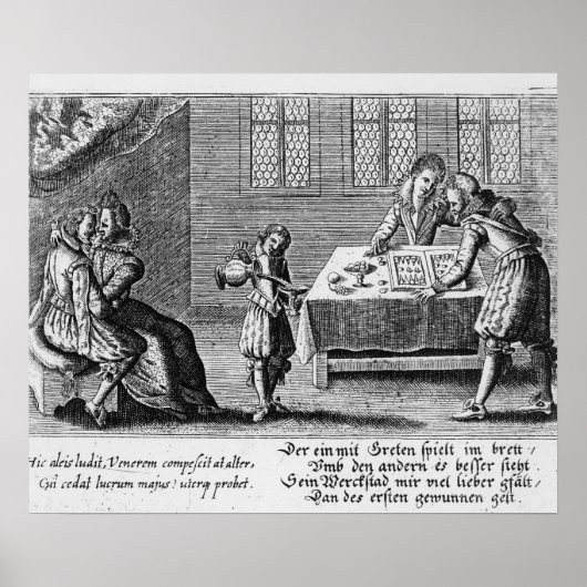 Mensen die backgammon spelen poster (Voorkant)