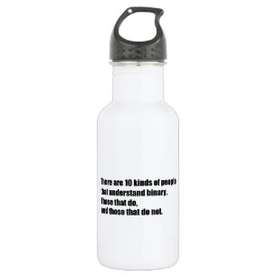 Mensen die binair getal begrijpen waterfles 