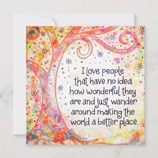 Mensen die de wereld beter maken Dank je Kaart (Voorkant)