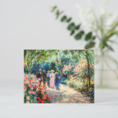 Mensen die door de tuin van het roos lopen feestdagenkaart (Staand voorkant)