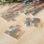 Mensen die door rozentuin lopen legpuzzel (Zijkant)