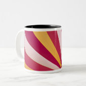 Mensen die een hete luchtballon vullen, Fort Colli Tweekleurige Koffiemok (Voorkant links)