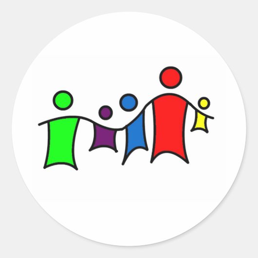 Mensen die elkaars hand vasthouden ronde sticker (Voorkant)