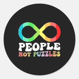 Mensen die geen puzzels Autisme bewust zijn Neurod Ronde Sticker