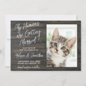 Mensen die gehuwd raken Foto Rustic Pet Dog Save The Date (Voorkant)