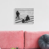 Mensen die het leven van een stad lopen canvas afdruk (Insitu (Woonkamer))