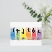 mensen die in water springen briefkaart (Staand voorkant)