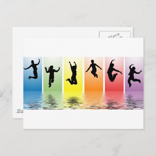 mensen die in water springen briefkaart (Voorkant / Achterkant)