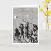 mensen die op een zonneverduistering letten kaart (Gele Bloem)